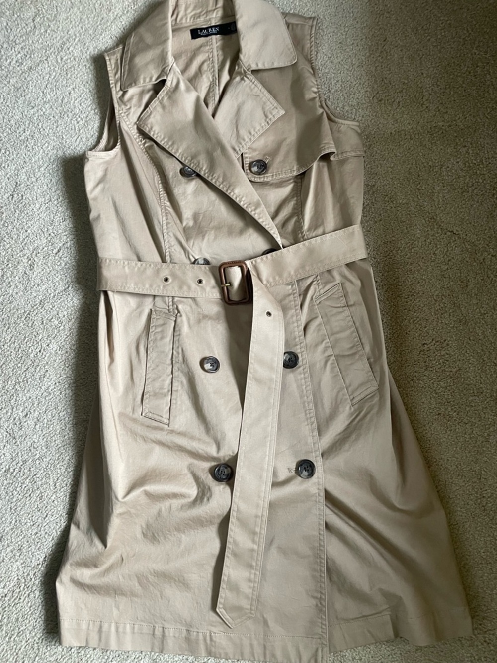 Ralph Lauren Sleeveless Trench Dress - Tan - Picture 2 of 5